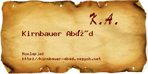 Kirnbauer Abád névjegykártya